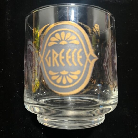 Vtg TWA World Destinations Glasses Set Of 4 Hong Kong France England Greece MCM - Picture 9 of 10